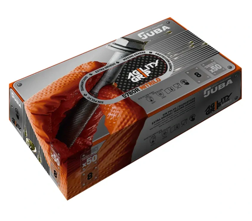 Juba Nitrilové rukavice 578OR AGILITY GRIP - L / 50 ks